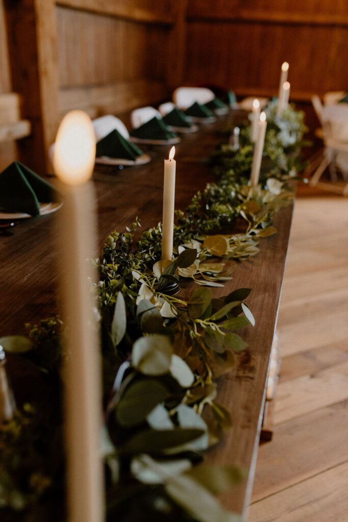 candles in a barn venue