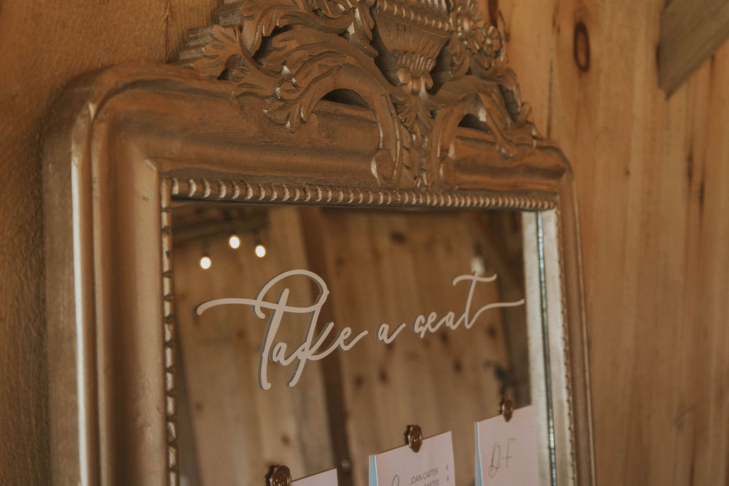 Seating arrangements on an antique mirror