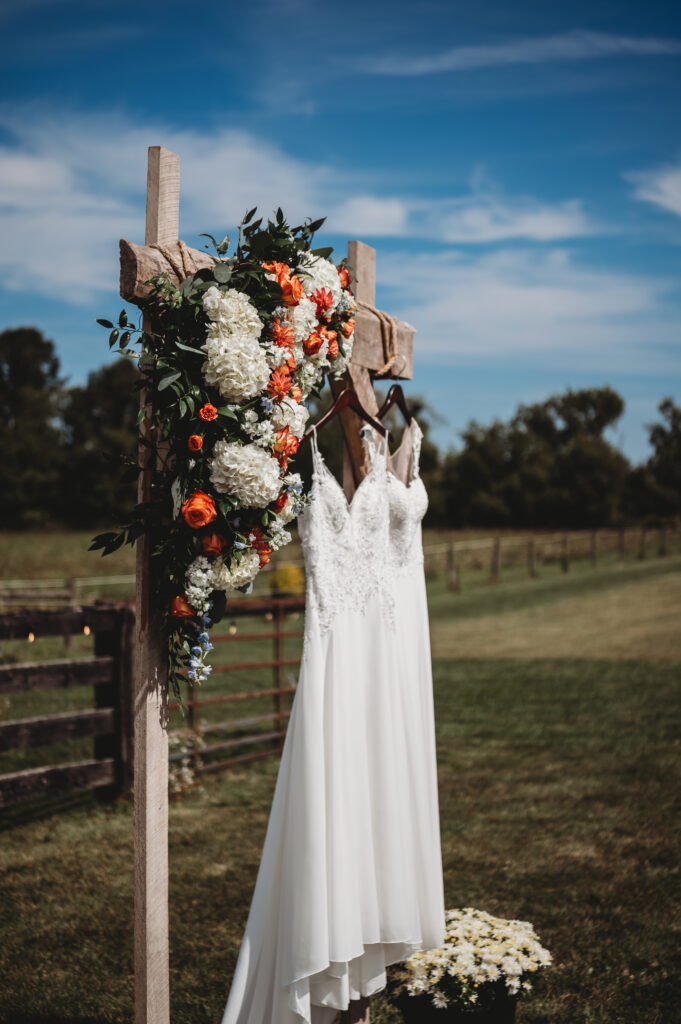 wedding dresses for two brides in the Ohio countryside
