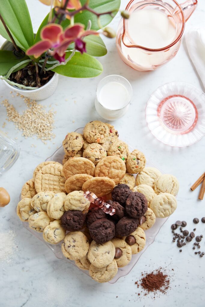 Delicious homemade cookies with a variety of flavors on display at a wedding dessert table in Columbus, Ohio.