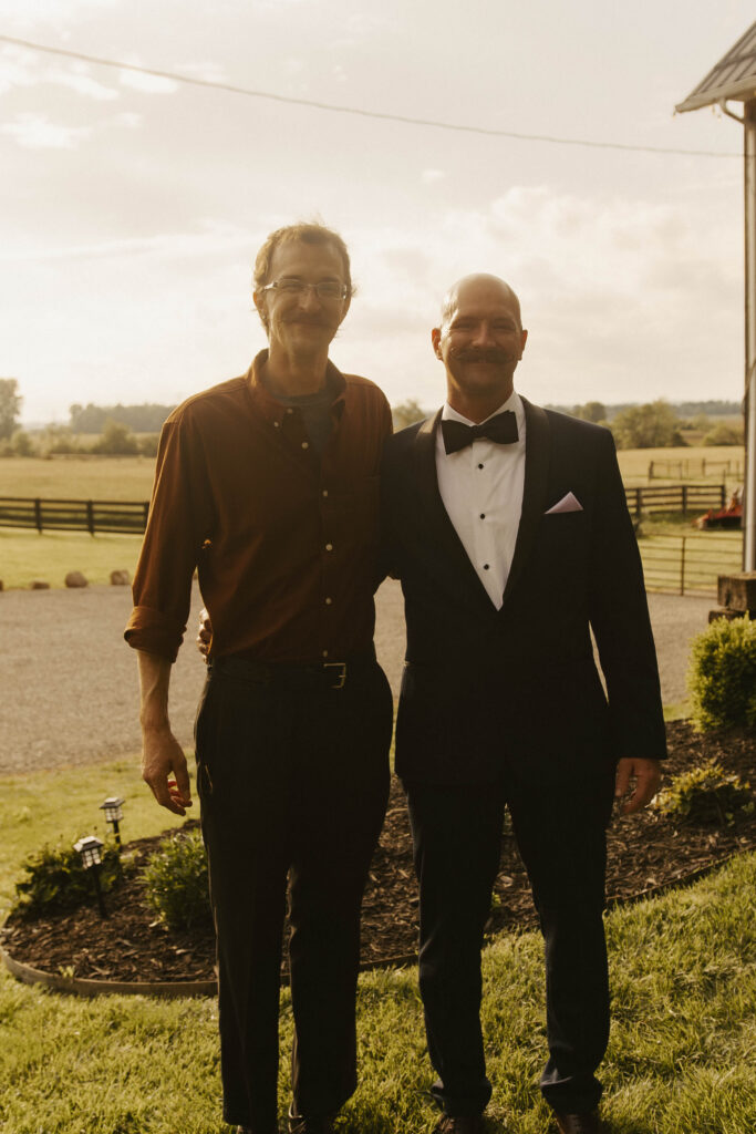 David and his Dad in front of the barn at 22 Acres Farm in Newark  Ohio