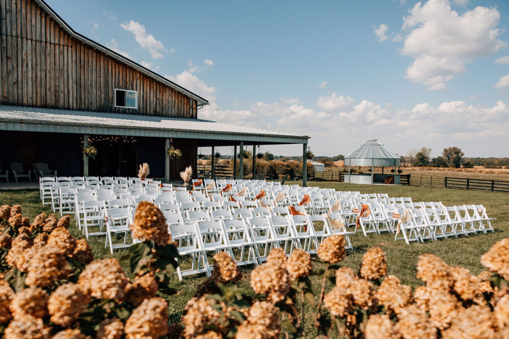 Outdoor ceremony space at 22 Acres Farm Venue near Columbus Ohio
